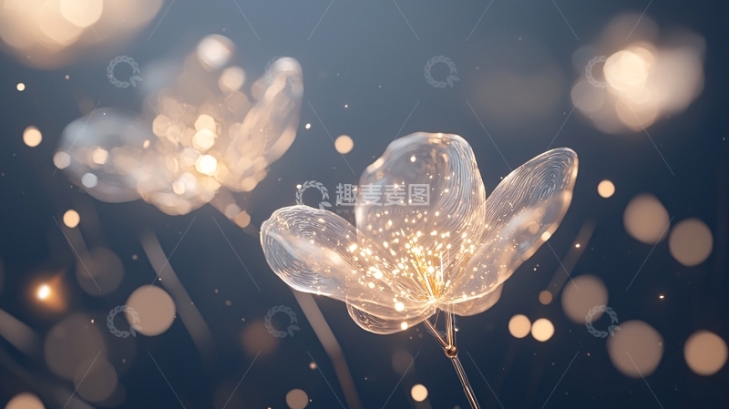 高清大图下载【趣麦麦图】发光的透明花朵背景