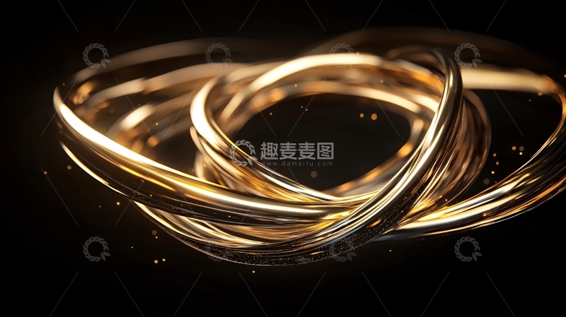 高清大图下载【趣麦麦图】金色线条交织动态光影效果