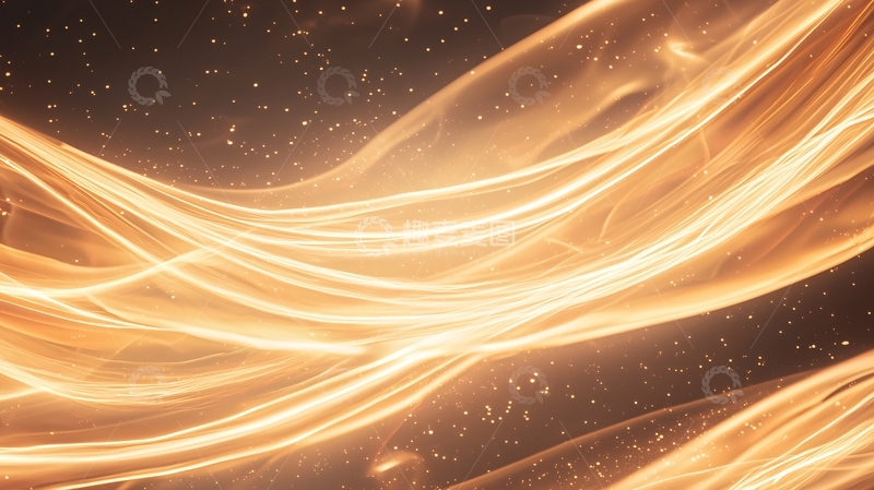 高清大图下载【趣麦麦图】金色光带流动背景