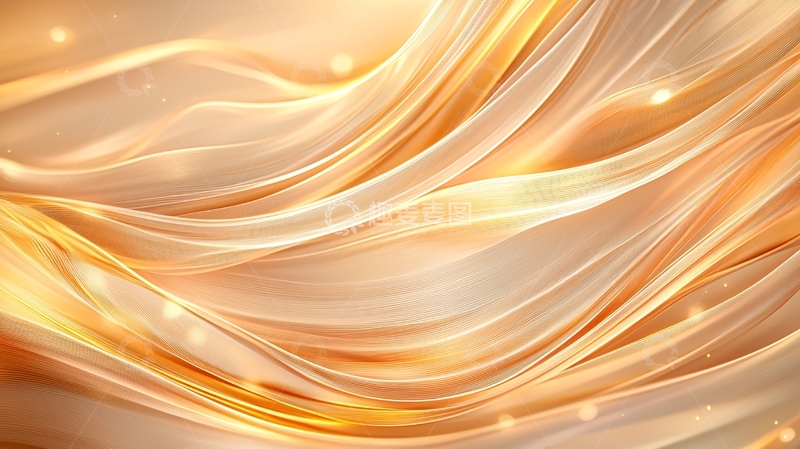 高清大图下载【趣麦麦图】金色波浪抽象背景素材