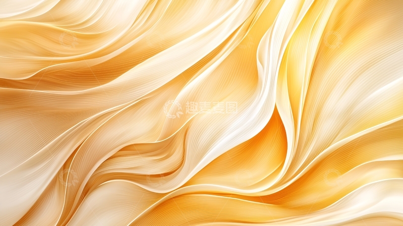 高清大图下载【趣麦麦图】金色波浪抽象艺术背景