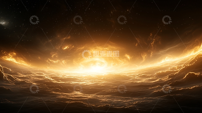 高清大图下载【趣麦麦图】星河璀璨夜空下的波涛汹涌