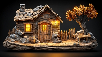 温馨小屋石雕模型