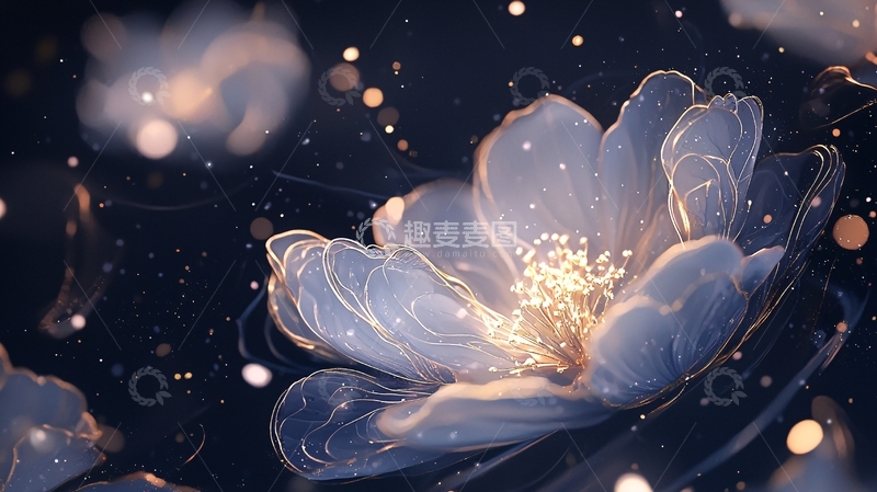 高清大图下载【趣麦麦图】梦幻花朵光影艺术背景