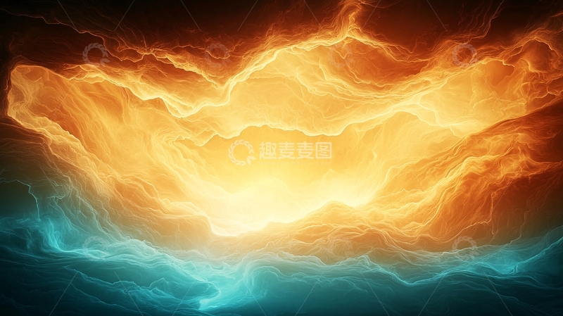 高清大图下载【趣麦麦图】火焰与海洋的艺术抽象背景