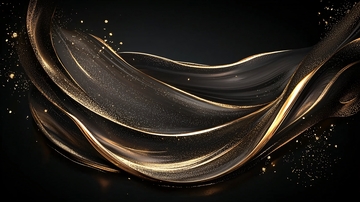 金色波浪抽象艺术背景