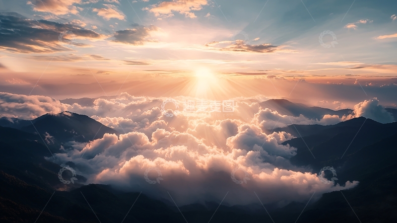 高清大图下载【趣麦麦图】日出云海山川美景