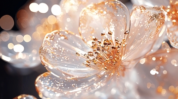 金色水晶花朵背景素材