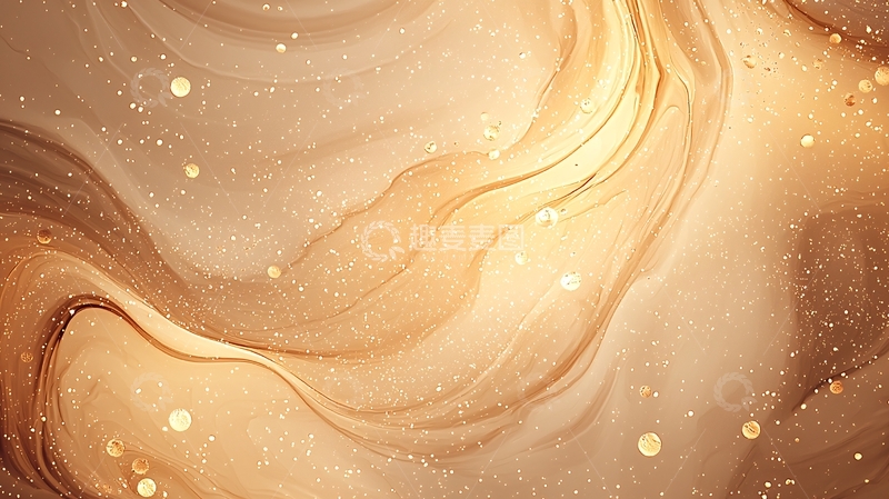 高清大图下载【趣麦麦图】金色液体流动抽象背景