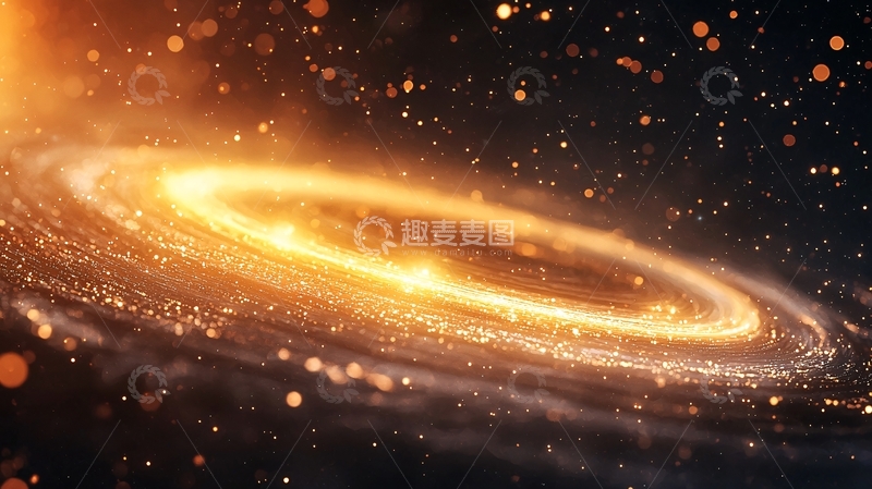 高清大图下载【趣麦麦图】金色星系旋转动态背景