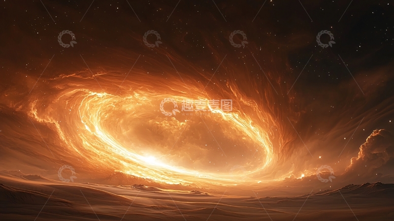 高清大图下载【趣麦麦图】星际漩涡沙漠夜景