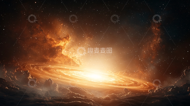 高清大图下载【趣麦麦图】星系与云海的壮丽景象
