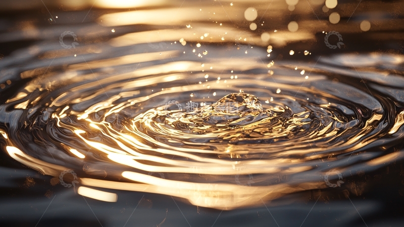 高清大图下载【趣麦麦图】金色涟漪水波动态效果