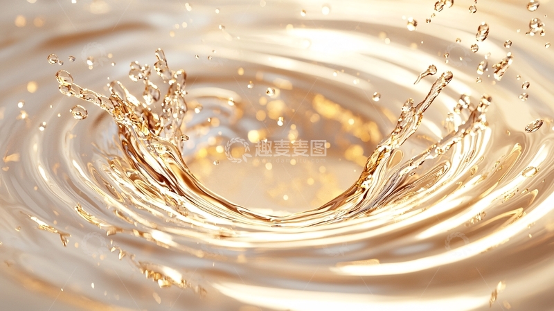 高清大图下载【趣麦麦图】金色液体飞溅动态效果