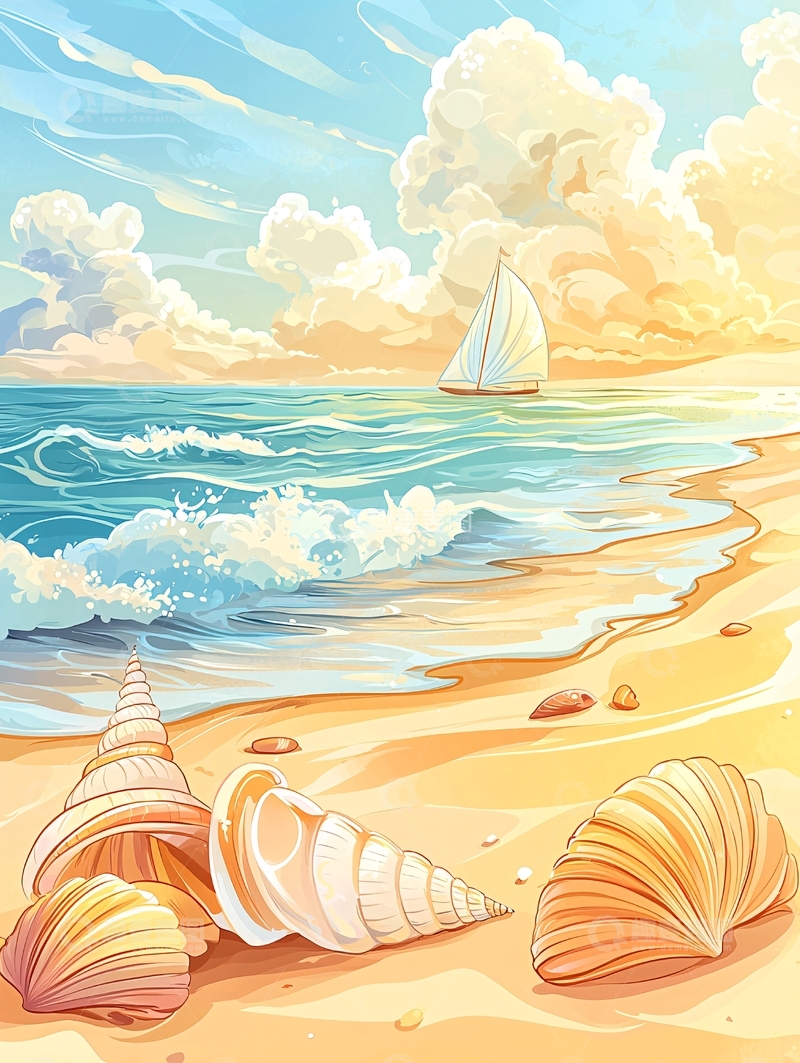 高清大图下载【趣麦麦图】海滩帆船高清图片