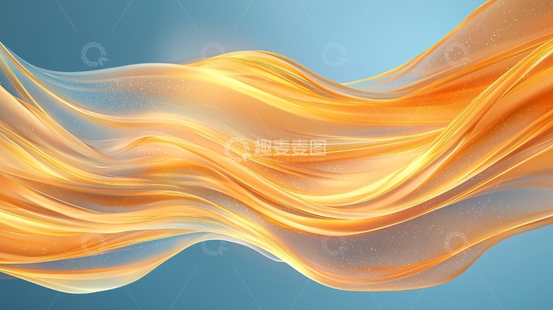 高清大图下载【趣麦麦图】金色波浪抽象背景