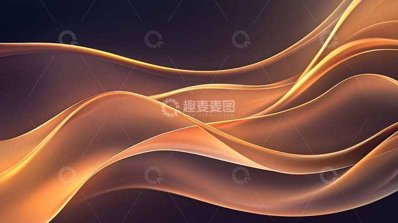 高清大图下载【趣麦麦图】金色波浪抽象背景素材