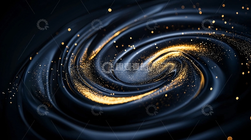 高清大图下载【趣麦麦图】金色漩涡液体动态效果背景