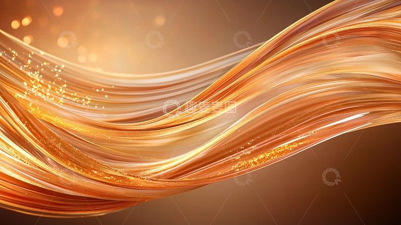 高清大图下载【趣麦麦图】金色波浪抽象背景素材