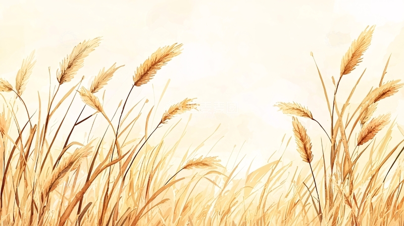 高清大图下载【趣麦麦图】金色麦田背景素材
