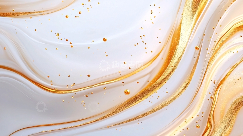 高清大图下载【趣麦麦图】金色流光抽象艺术背景