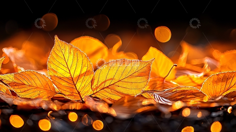 高清大图下载【趣麦麦图】秋叶光影自然风景