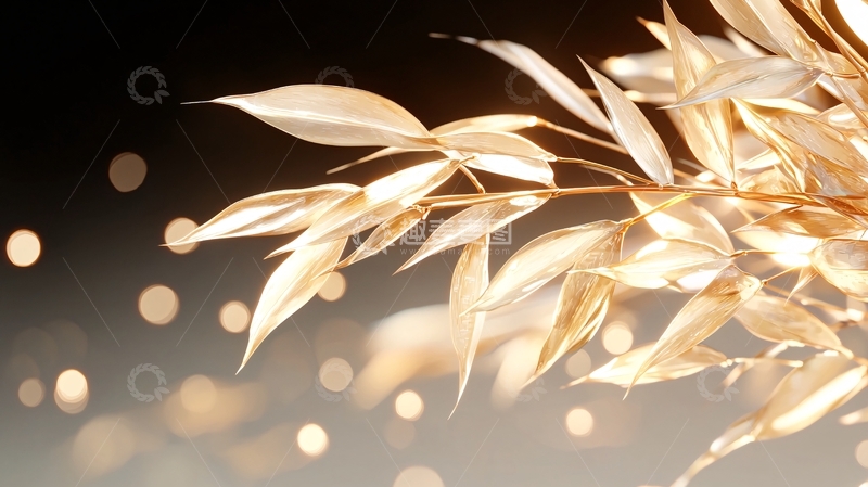 高清大图下载【趣麦麦图】金色麦穗与光斑背景