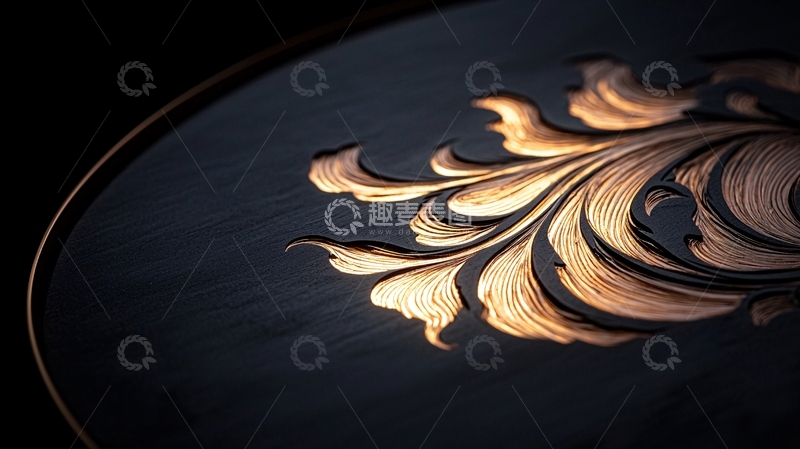 高清大图下载【趣麦麦图】金色火焰图案雕刻艺术