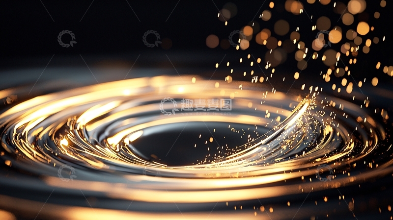 高清大图下载【趣麦麦图】水花飞溅的金色涟漪