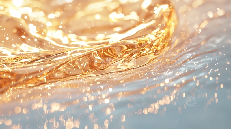 高清大图下载【趣麦麦图】金色波浪流动光影效果