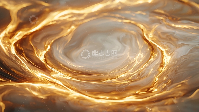 高清大图下载【趣麦麦图】金色漩涡液体流动纹理背景