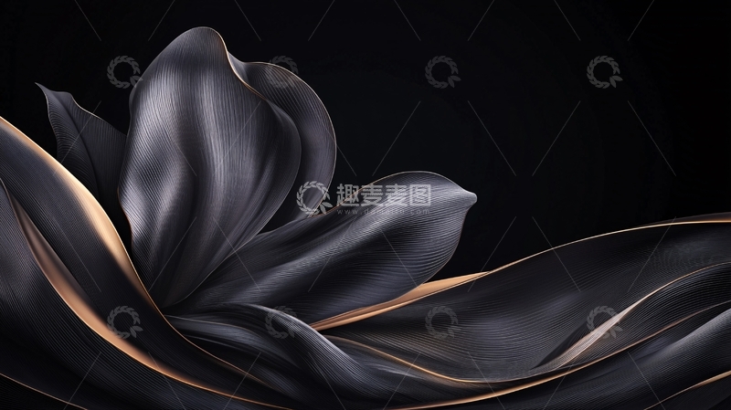 高清大图下载【趣麦麦图】黑色抽象波浪纹理背景