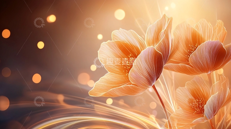 高清大图下载【趣麦麦图】温暖阳光下的花朵背景