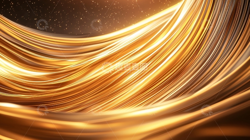 高清大图下载【趣麦麦图】金色波浪抽象背景