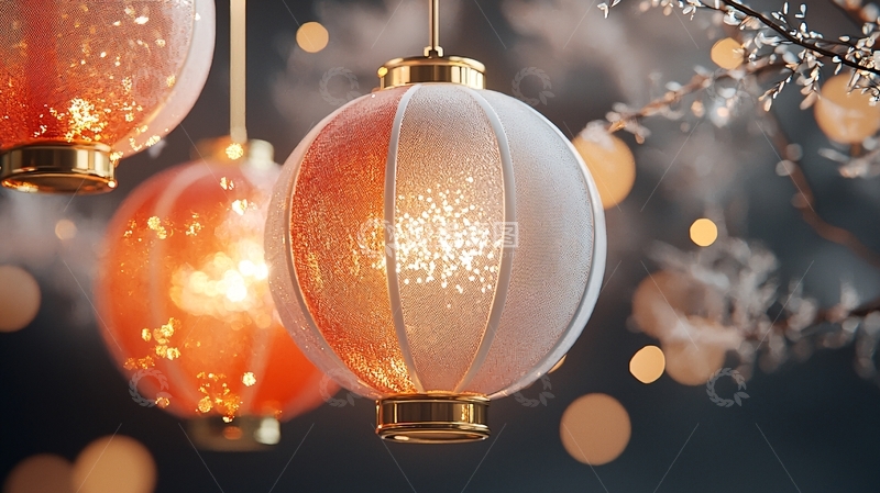 高清大图下载【趣麦麦图】节日装饰灯串挂饰