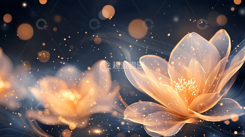 高清大图下载【趣麦麦图】梦幻光晕下的花朵背景