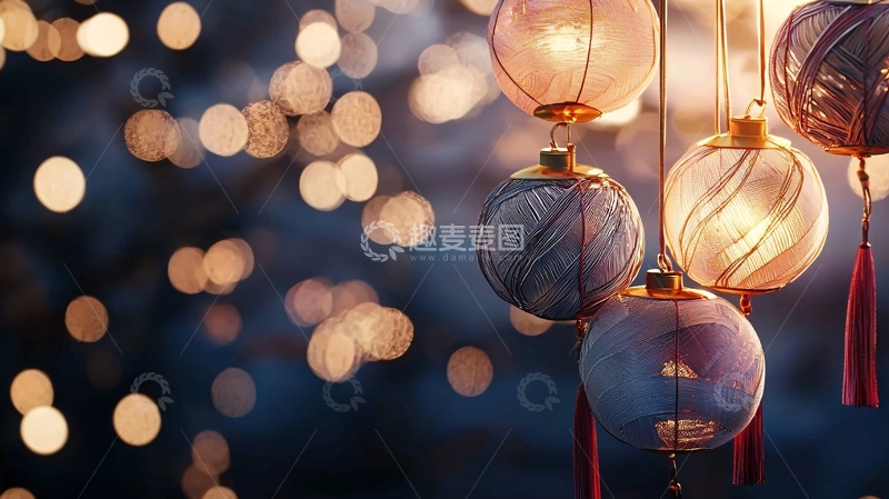 高清大图下载【趣麦麦图】节日灯笼装饰背景