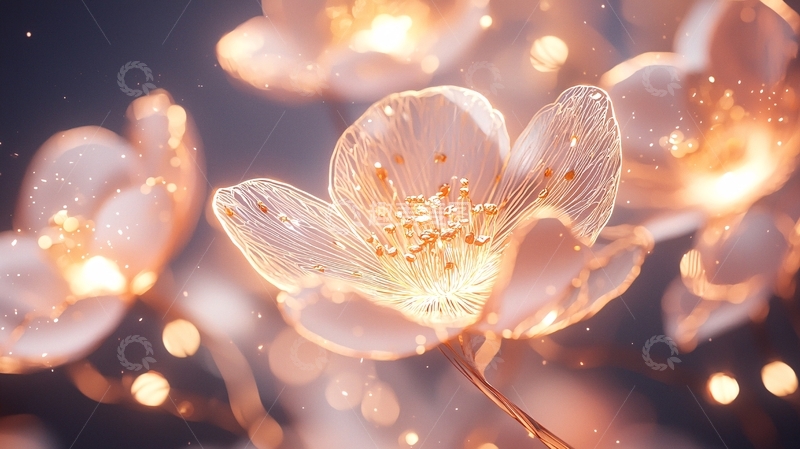 高清大图下载【趣麦麦图】梦幻光晕花朵背景素材