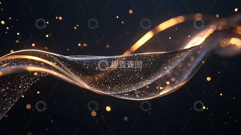 高清大图下载【趣麦麦图】金色波浪光效背景素材
