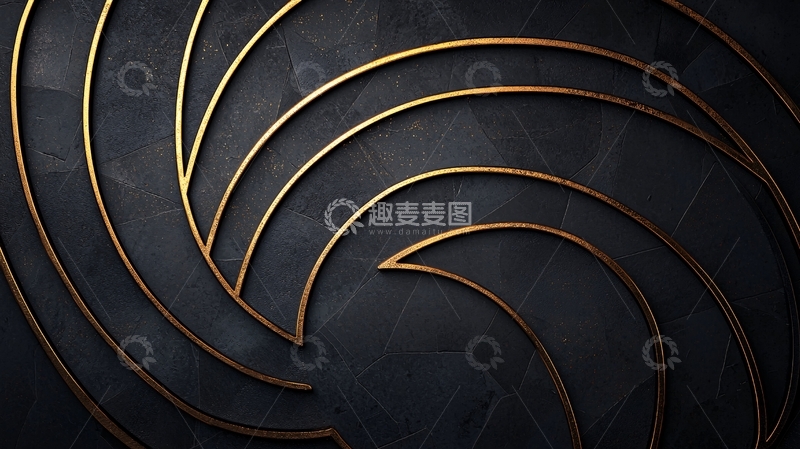 高清大图下载【趣麦麦图】金色线条抽象艺术背景