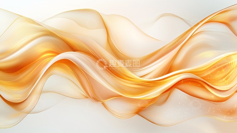 高清大图下载【趣麦麦图】金色波浪抽象艺术背景