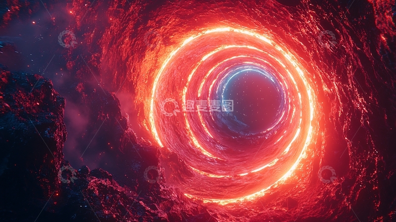 高清大图下载【趣麦麦图】熔岩漩涡行星通道