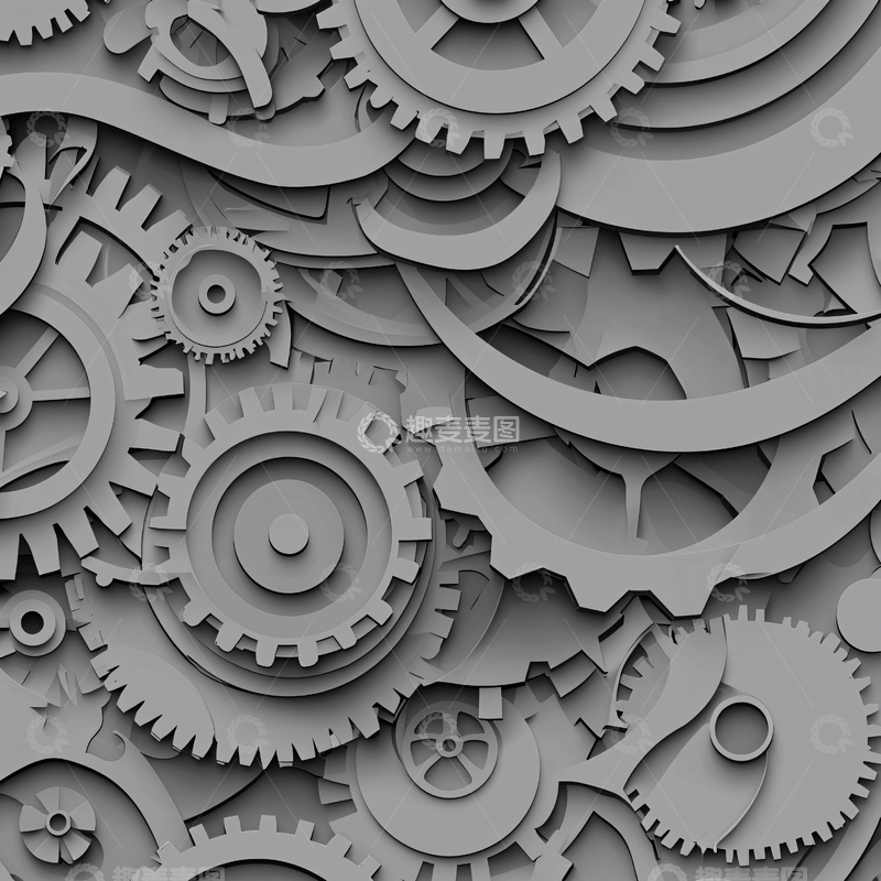 高清大图下载【趣麦麦图】齿轮机械背景图案素材