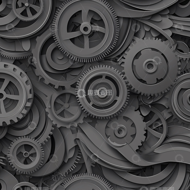 高清大图下载【趣麦麦图】齿轮机械背景图案
