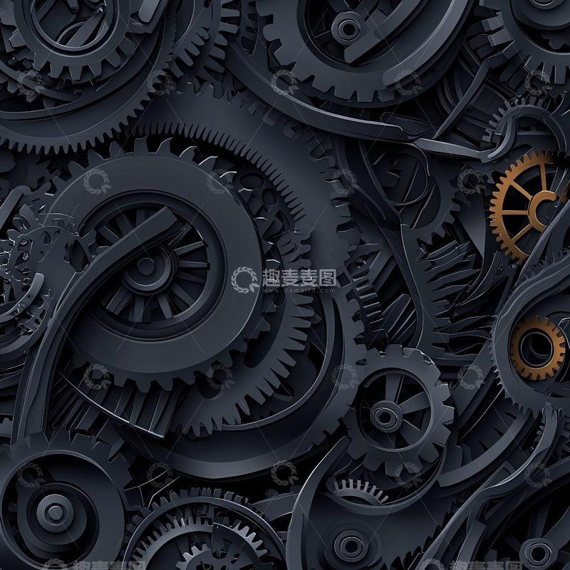高清大图下载【趣麦麦图】齿轮机械装置背景图