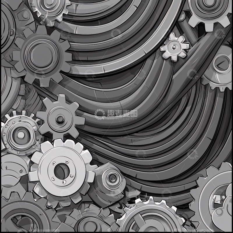 高清大图下载【趣麦麦图】机械齿轮工业背景图案