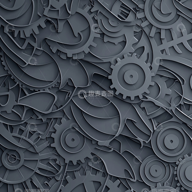 高清大图下载【趣麦麦图】机械齿轮抽象图案背景