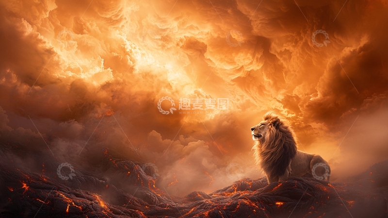 高清大图下载【趣麦麦图】雄狮怒吼高清图片