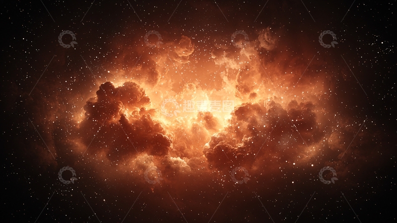 高清大图下载【趣麦麦图】火焰般的星云在黑暗中