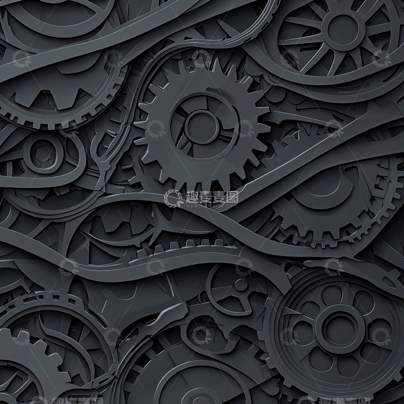 高清大图下载【趣麦麦图】齿轮机械抽象图案背景